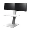 Standing Desks*Humanscale QuickStand Eco 28"W Manual Rectangular Adjustable Standing Portable Desk for Dual Monitors, White (QSE2DMW)