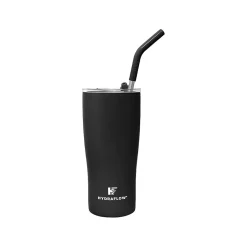 Capri Stainless Steel Vacuum Insulated Tumbler, 20 oz., Black (218688)<HYDRAFLOW Discount