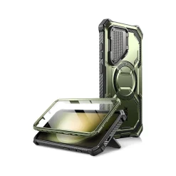 i-Blason ArmorBox MagSafe Rugged Case for Samsung Galaxy S24, Shock Absorbing, Dark Green (GS24ABSPGN)