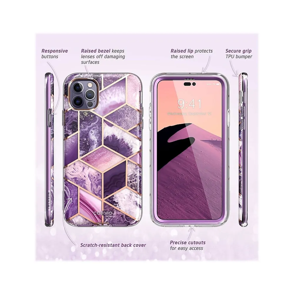 i-Blason Cosmo Marble Purple Case for iPhone 14 Pro Max (iPhone2022Pro-6.7-Cosmo-SP-Ameth)