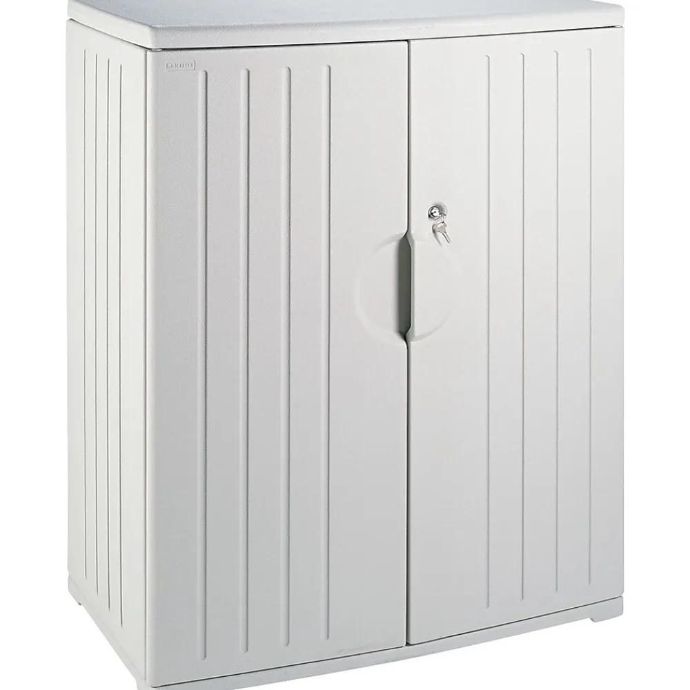 Storage Cabinets*ICEBERG ® Officeworks® Polyethylene Storage Cabinet, Non-Assembled, 46Hx36Wx22D", Platinum