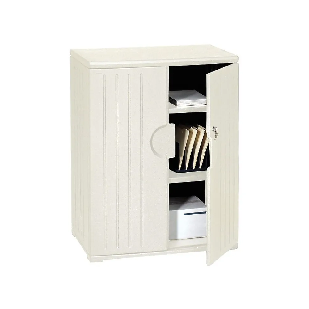 Storage Cabinets*ICEBERG ® Officeworks® Polyethylene Storage Cabinet, Non-Assembled, 46Hx36Wx22D", Platinum