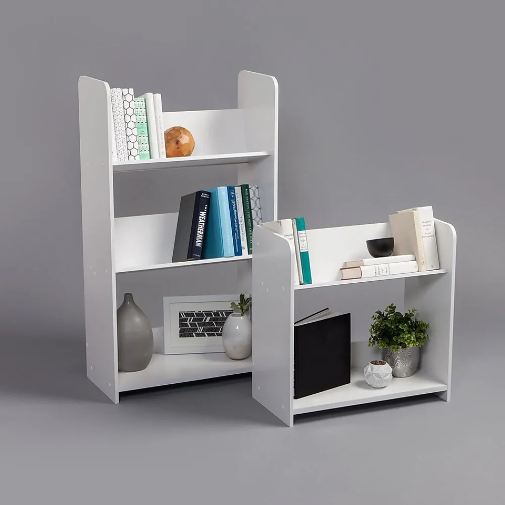 Bookcases*Iris 3-Tier Tilted Shelf Book Rack, White (596102)