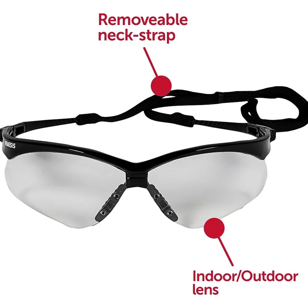 KleenGuard Jackson® Nemesis Safety Glasses, Polycarbonate, Indoor/Outdoor, Black