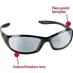 HellRaiser Jackson Safety® Glasses, V40 ®, Indoor/Outdoor Lens, Black Frame