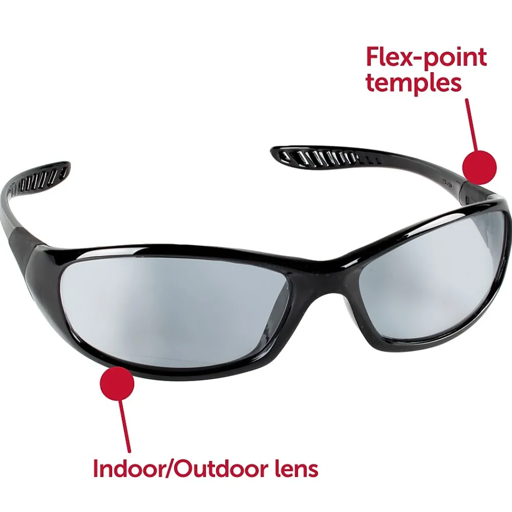 HellRaiser Jackson Safety® Glasses, V40 ®, Indoor/Outdoor Lens, Black Frame