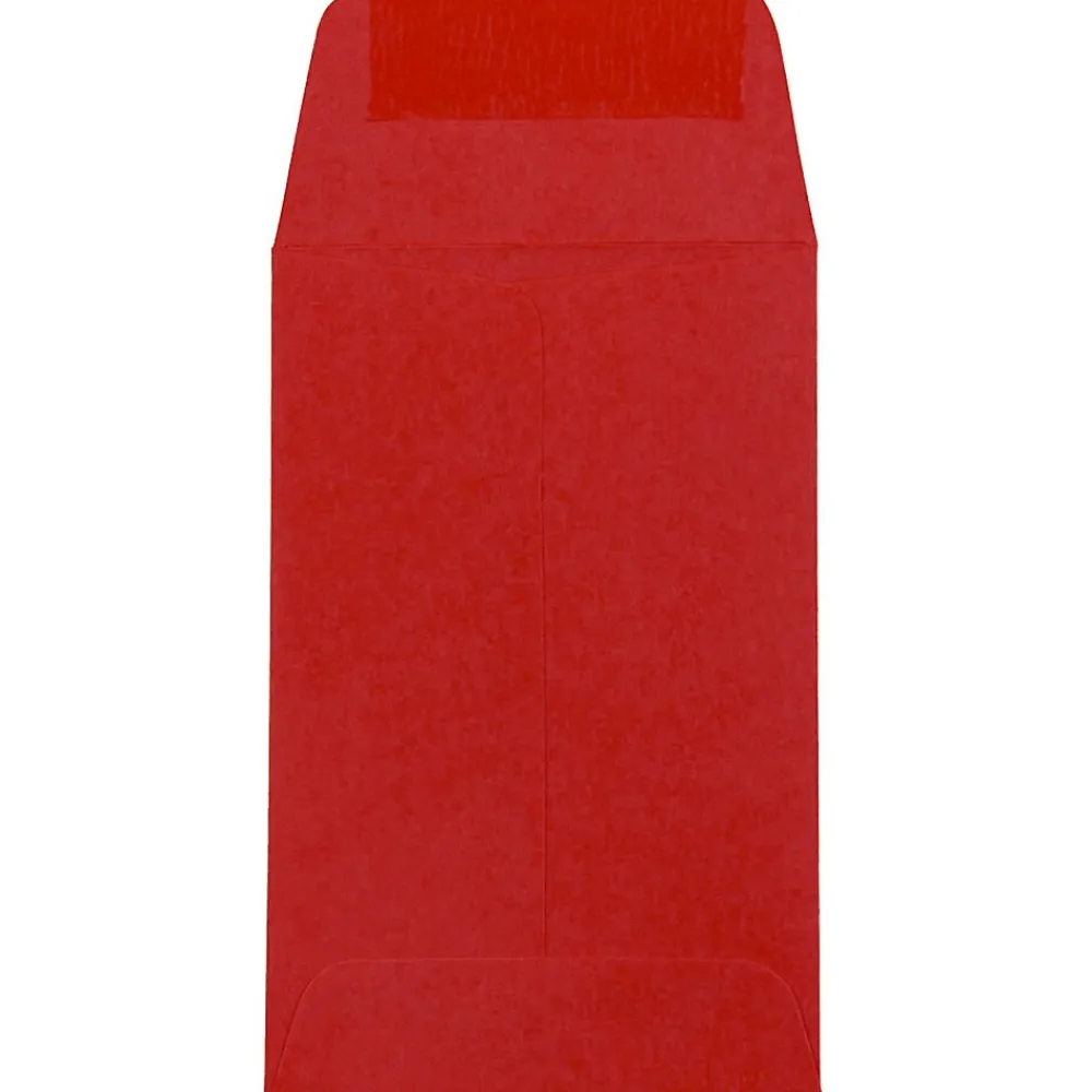 New JAM Paper ® #1 Coin Business Colored Envelopes, 2.25 x 3.5, Red Recycled, 100/Pack (356730632F)