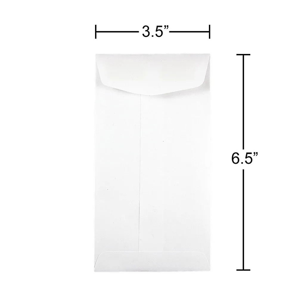 New JAM Paper #7 Coin Envelope, 3 1/2" x 6 1/2", White, 25/Pack (95083)