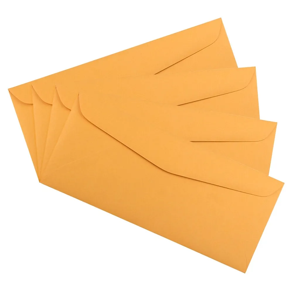 Sale JAM Paper #12 Kraft Business Commercial Envelope, 4 3/4" x 11", Manila Brown Kraft, 50/Pack (80762I)