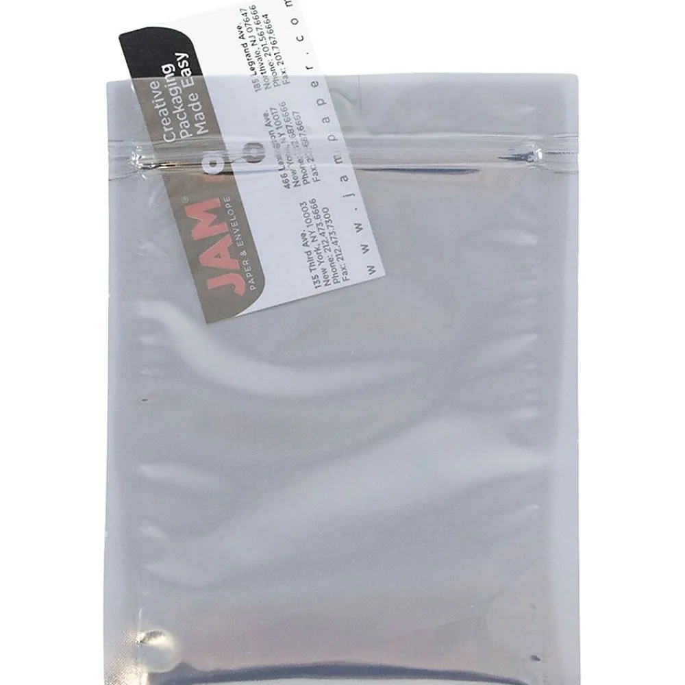 Hot JAM Paper 6 x 8 Open End Catalog Foil Envelopes with Zip Closure, Clear, 25/Pack (3006A58A2)