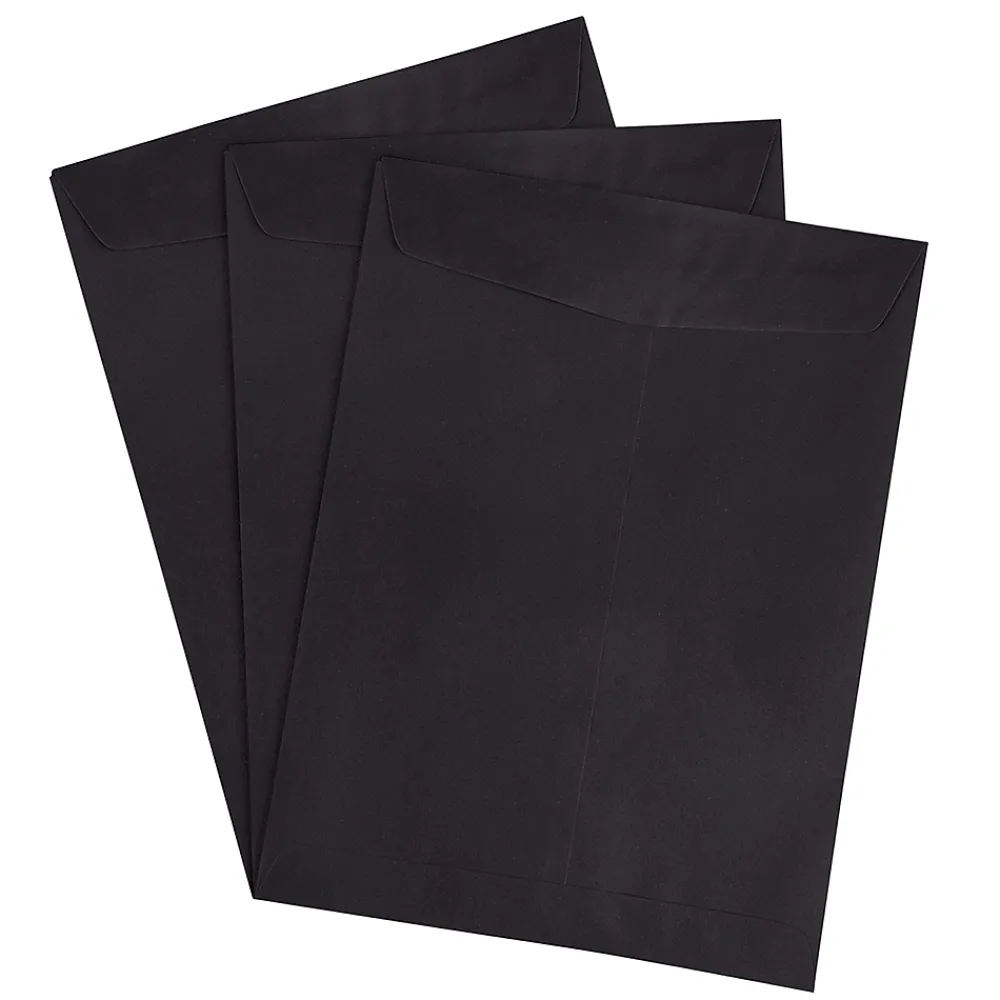 Outlet JAM Paper 9 x 12 Open End Catalog Envelopes, Black, 25/Pack (v01225a)