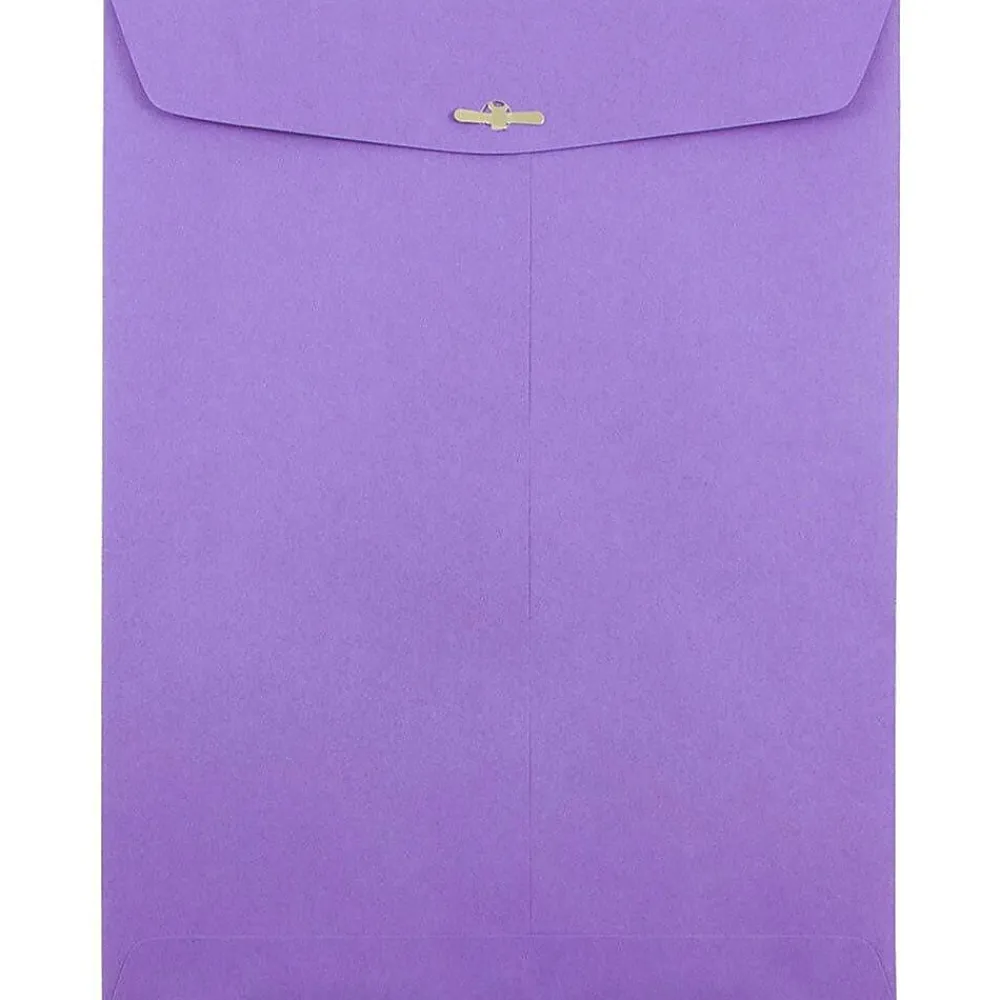 Online JAM Paper 10 x 13 Open End Catalog Colored Envelopes with Clasp Closure, Violet Purple Recycled, 50/Pack (v0128182i)