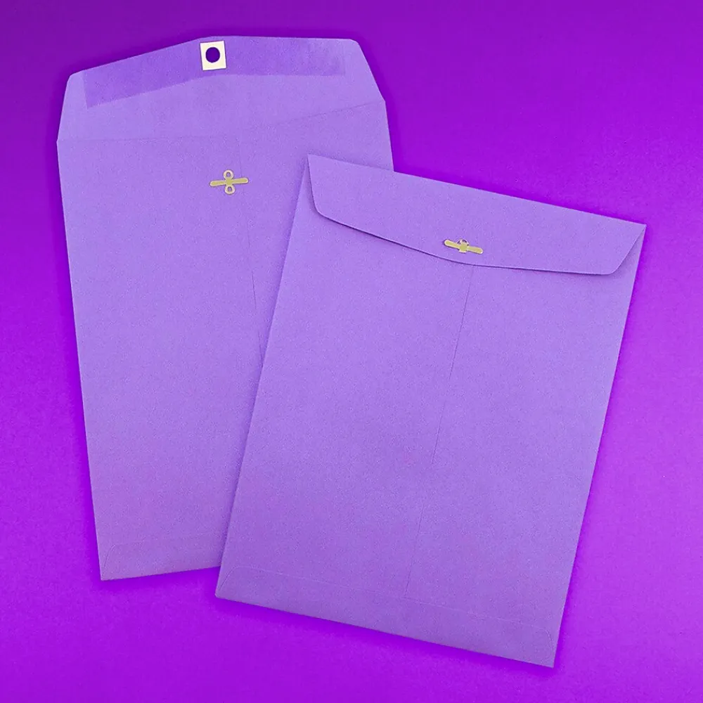 Online JAM Paper 10 x 13 Open End Catalog Colored Envelopes with Clasp Closure, Violet Purple Recycled, 50/Pack (v0128182i)