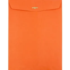 JAM Paper 10 x 13 Open End Catalog Colored Envelopes with Clasp Closure, Orange Recycled, 25/Pack (913745a)