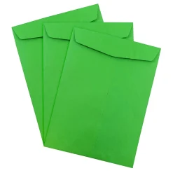 JAM Paper 9 x 12 Open End Catalog Colored Envelopes, Green Recycled, 25/Pack (80402a)