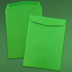 JAM Paper 9 x 12 Open End Catalog Colored Envelopes, Green Recycled, 25/Pack (80402a)