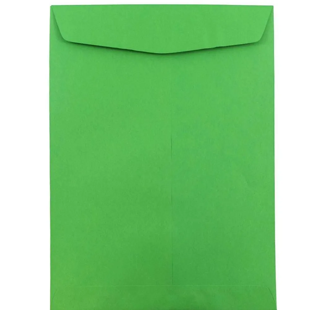 Clearance JAM Paper 10 x 13 Open End Catalog Colored Envelopes, Green Recycled, 50/Pack (v0128190i)
