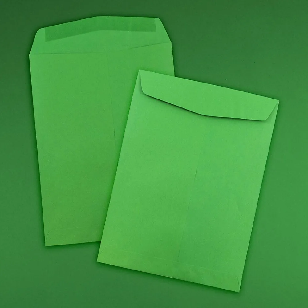 Clearance JAM Paper 10 x 13 Open End Catalog Colored Envelopes, Green Recycled, 50/Pack (v0128190i)