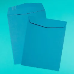 New JAM Paper 10 x 13 Open End Catalog Colored Envelopes, Blue Recycled, 50/Pack (87725i)