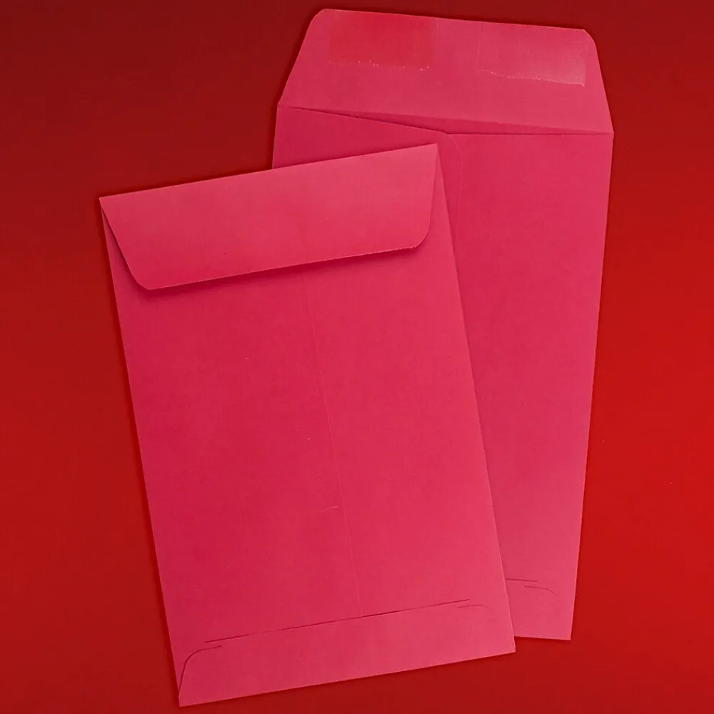 Best JAM Paper 6 x 9 Open End Catalog Colored Envelopes, Red Recycled, 50/Pack (v0128139i)