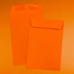 JAM Paper 6 x 9 Open End Catalog Colored Envelopes, Orange Recycled, 100/Pack (88129)