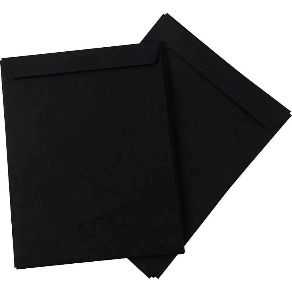 New JAM Paper 10 x 13 Open End Catalog Envelopes, Black, 100/Pack (87733)