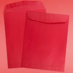 New JAM Paper 9 x 12 Open End Catalog Colored Envelopes, Red Recycled, 25/Pack (80329a)
