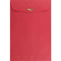 Sale JAM Paper 6 x 9 Open End Catalog Colored Envelopes with Clasp Closure, Red Recycled, 25/Pack (87881a)