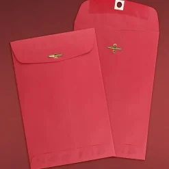 Sale JAM Paper 6 x 9 Open End Catalog Colored Envelopes with Clasp Closure, Red Recycled, 25/Pack (87881a)