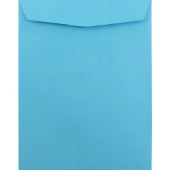 Sale JAM Paper 9" x 12" Open End Catalog Colored Envelopes, Blue Recycled, 10/Pack (80386B)