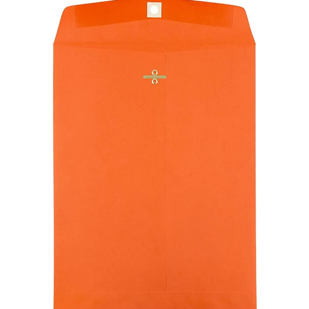 New JAM Paper 10" x 13" Open End Catalog Colored Envelopes with Clasp Closure, Orange Recycled, 10/Pack (913745B)