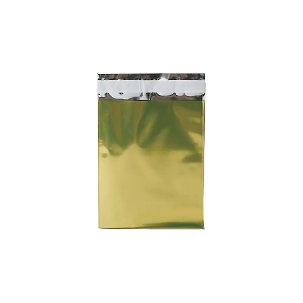 Outlet JAM Paper 6.25 x 7.875 Open End Foil Envelopes with Self-Adhesive Closure, Gold, 25/Pack (1323273)