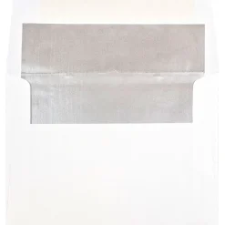 Discount JAM Paper A6 Foil Lined Invitation Envelopes, 4.75 x 6.5, White with Silver Foil, 25/Pack (82927)