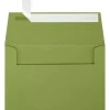 New JAM Paper A4 Self Seal Invitation Envelopes, 4 1/4" x 6 1/4", Avocado Green, 50/Pack (4872-27-50)