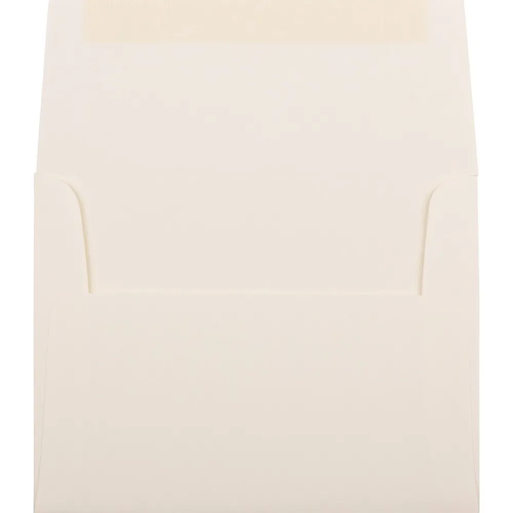 Hot JAM Paper A2 Strathmore Invitation Envelopes, 4.375 x 5.75, Natural White Linen, 50/Pack (99761I)