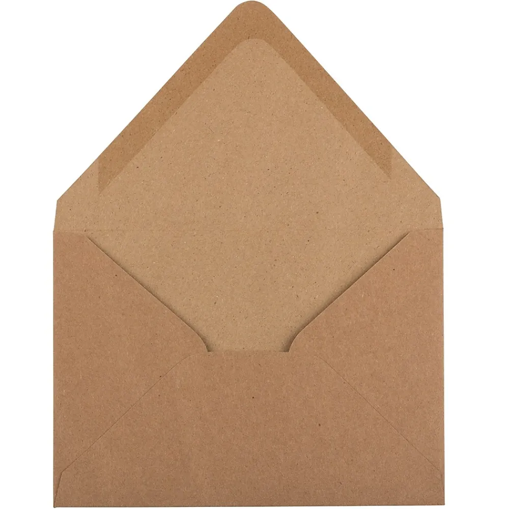 Best JAM Paper ® A6 V-Flap Invitation Envelopes, 4.75 x 6.5, Brown Kraft Paper Bag, 25/Pack (63134660)