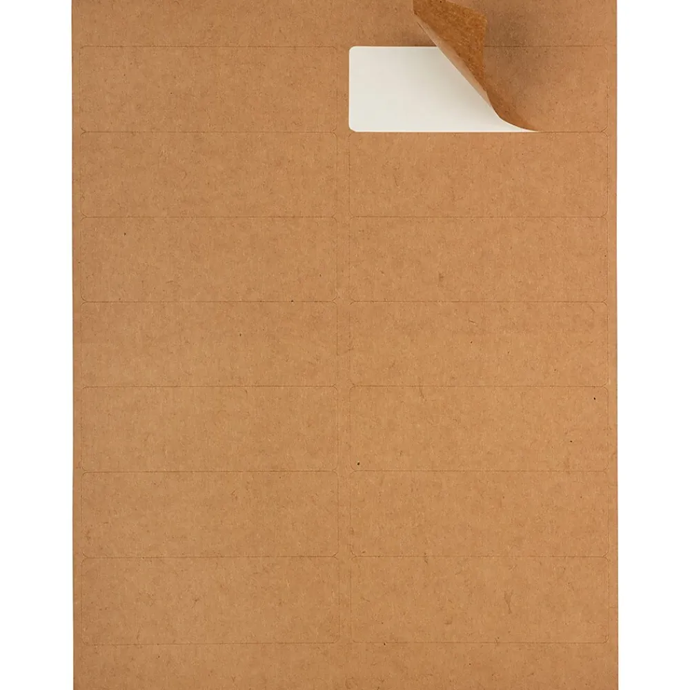 Best JAM Paper Address Labels, 1 1/3" x 4" , , 14 Labels/Sheet, 9 Sheets/Pack (359330336) Brown Kraft