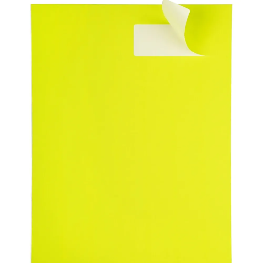 Discount JAM Paper Address Labels, 1 1/3" x 4", Neon , 14 Labels/Sheet, 9 Sheets/Pack (359329614) Yellow