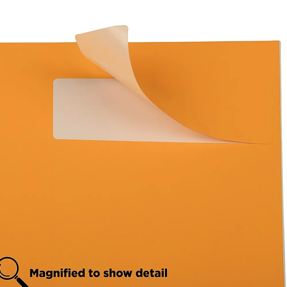 New JAM Paper Address Labels, 1 1/3" x 4", , 14 Labels/Sheet, 9 Sheets/Pack (359329611) Neon Orange
