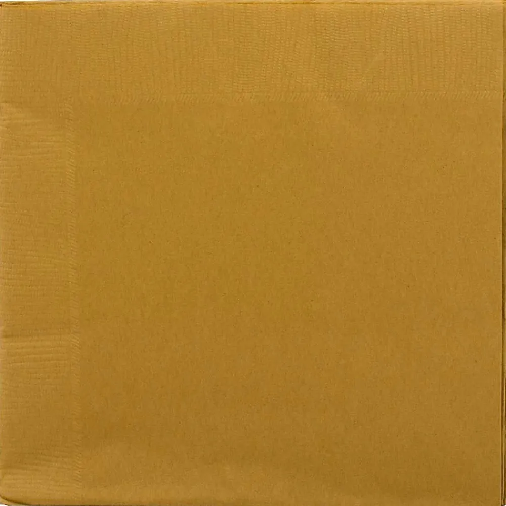 JAM Paper Beverage Napkin, 2-ply, Gold, 50 Napkins/Pack (356028327)