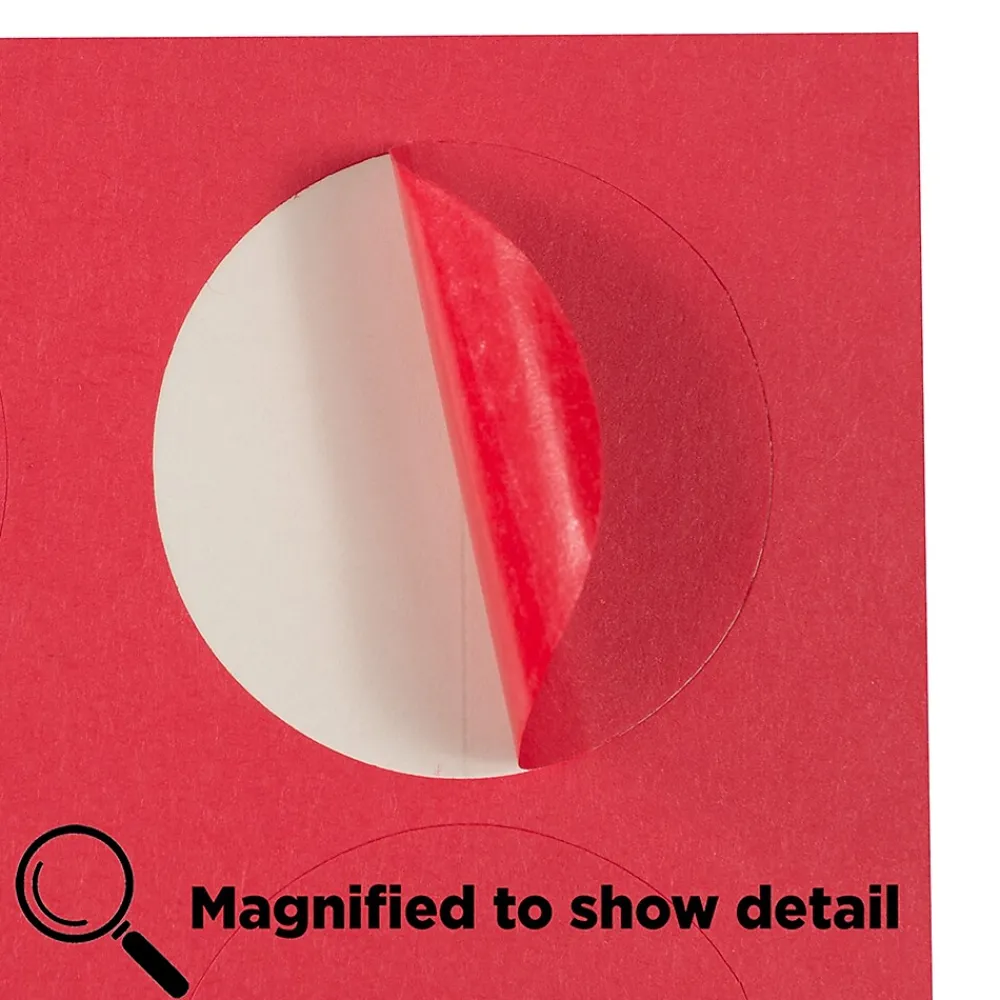 Outlet JAM Paper Circle Round Label Sticker Seals, 1" Diameter, Red, 24 Labels/Sheet, 5 Sheets/Pack (3147612194)