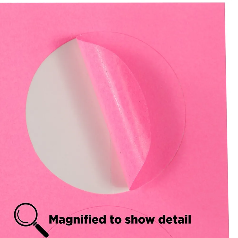Clearance JAM Paper Circle Round Label Seals, 1 2/3" Diameter, , 24 Labels/Sheet, 5 Sheets/Pack (147627062) Ultra Pink