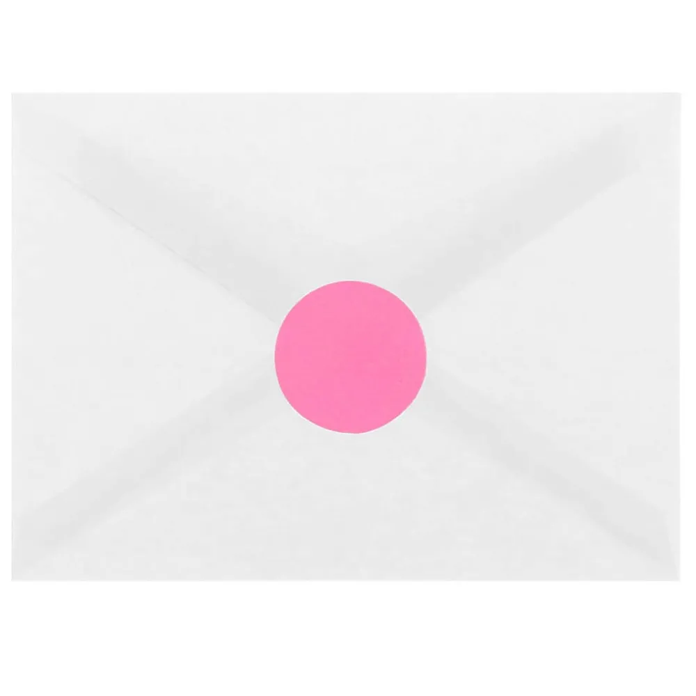 Clearance JAM Paper Circle Round Label Seals, 1 2/3" Diameter, , 24 Labels/Sheet, 5 Sheets/Pack (147627062) Ultra Pink