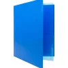 Pocket Folders|JAM Paper Heavy Duty 4-Pocket Plastic Folder Organizer, Blue, 72/Pack (389MP4bua)