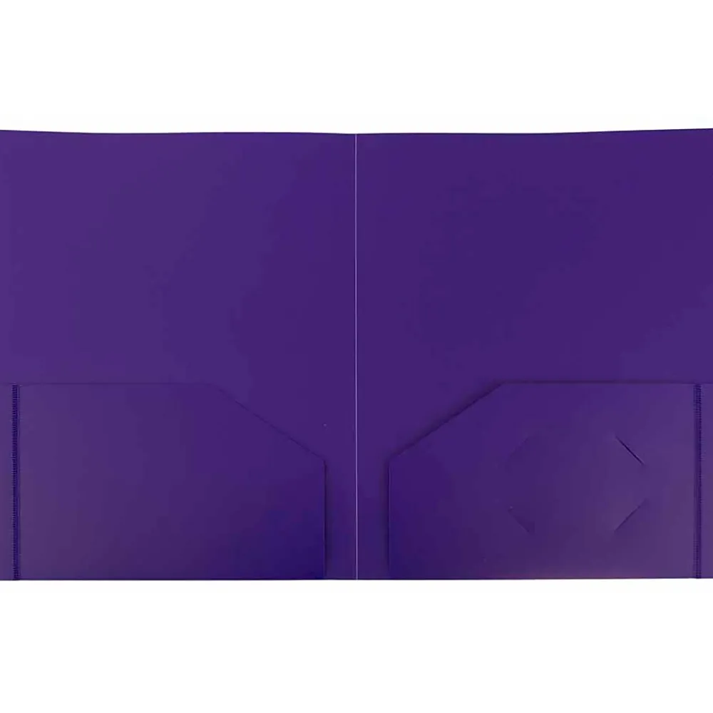 Pocket Folders|JAM Paper Heavy Duty Two-Pocket Plastic Folders, Purple, 6/Pack (383NPURPLED)