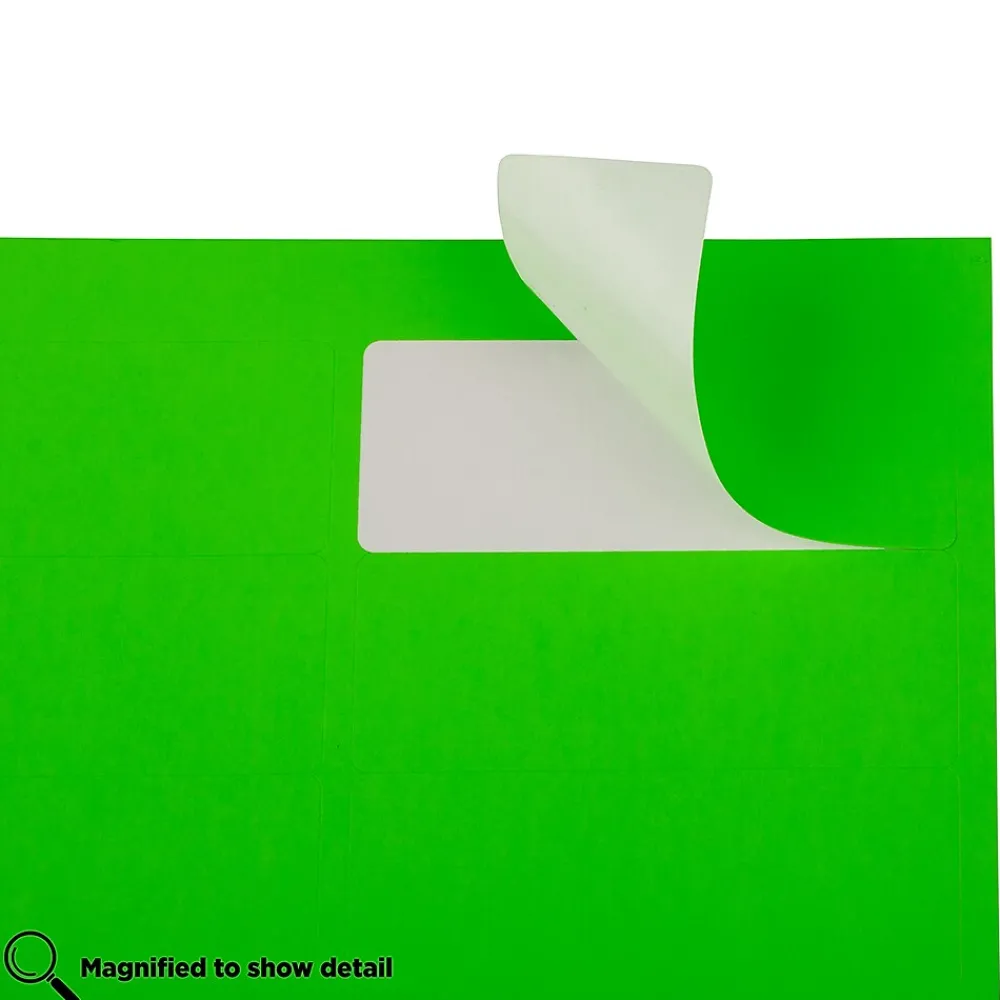 Sale JAM Paper Laser/Inkjet Address Labels, 1" x 2 5/8", , 30 Labels/Sheet, 4 Sheets/Pack (3543284) Neon Green