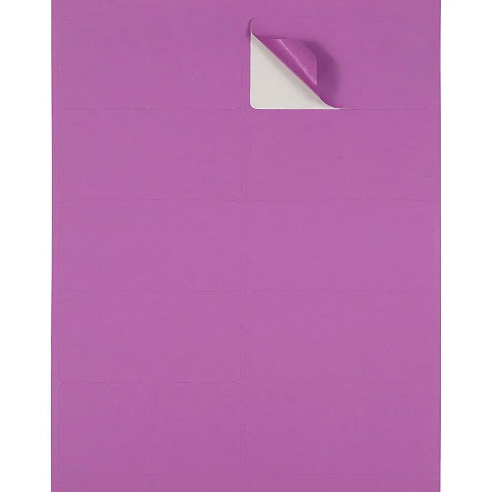Hot JAM Paper Laser/Inkjet Shipping Address Labels, 2" x 4", , 10 Labels/Sheet, 12 Sheets/Pack (302725790) Violet Purple