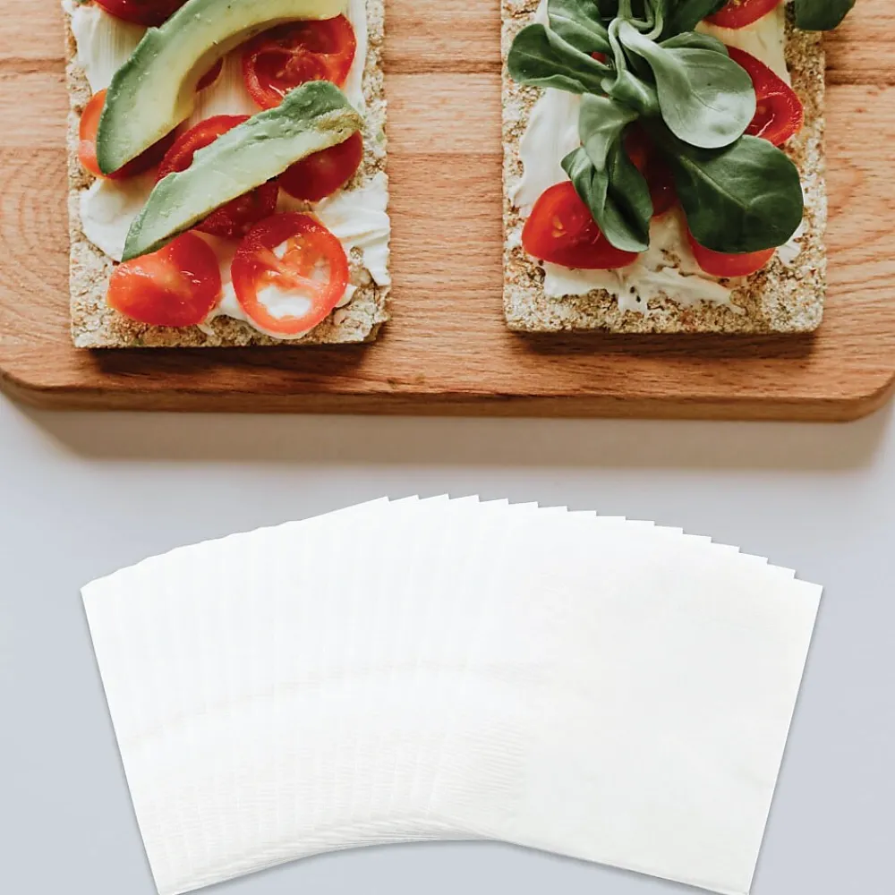 JAM Paper Medium Lunch Napkins, White, 600/Box (6255620732b)