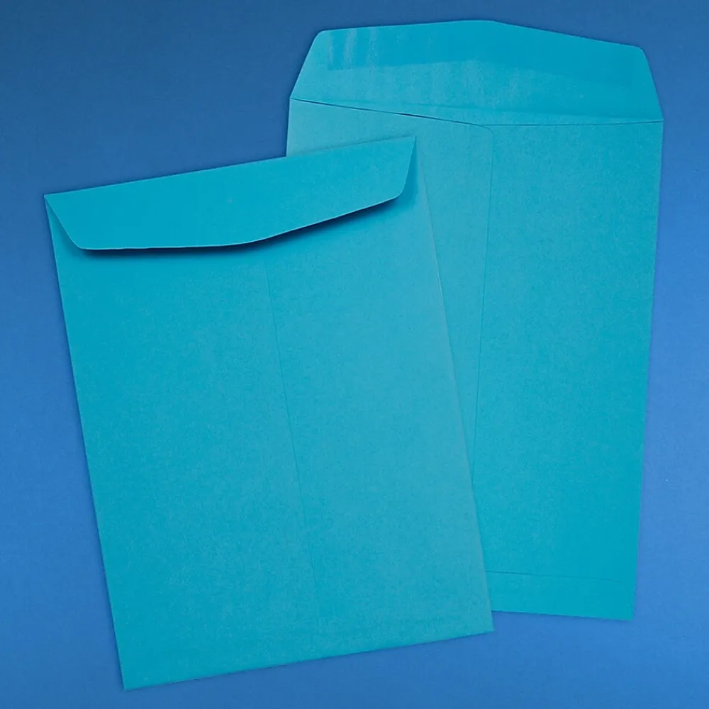 Discount JAM Paper Open End Catalog Envelope, 9" x 12", Blue, 100/Box (80386)