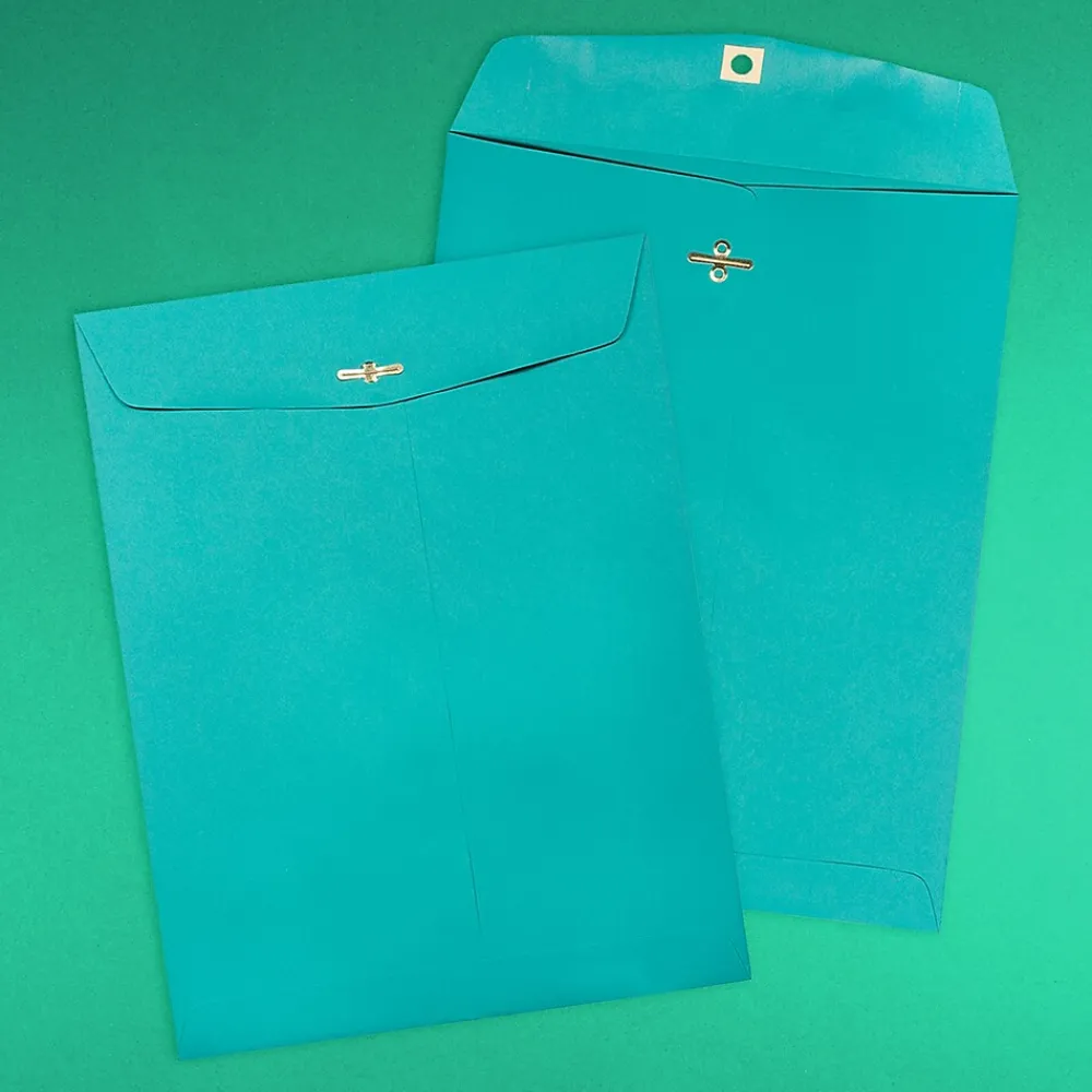 New JAM Paper Open End Clasp Catalog Envelope, 9" x 12", Sea Blue, 100/Box (900906997)